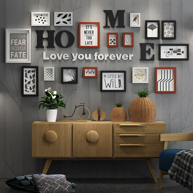 

Декор для гостиной из массива дерева, подвесная картина, фон для дивана, фоторамка в европейском стиле