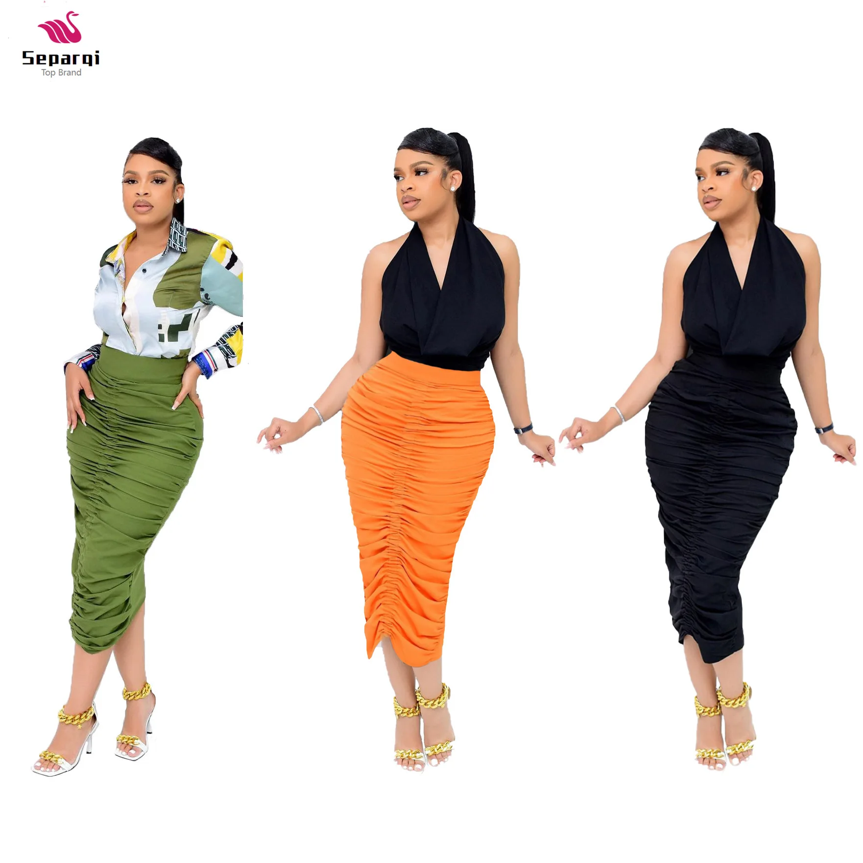 

SPARQI Autumn Women Going Out Dress Fashion Drawstring Ruched Dresses Women Neon Orange O-neck Long Sleeve Midi Dress Vestidos