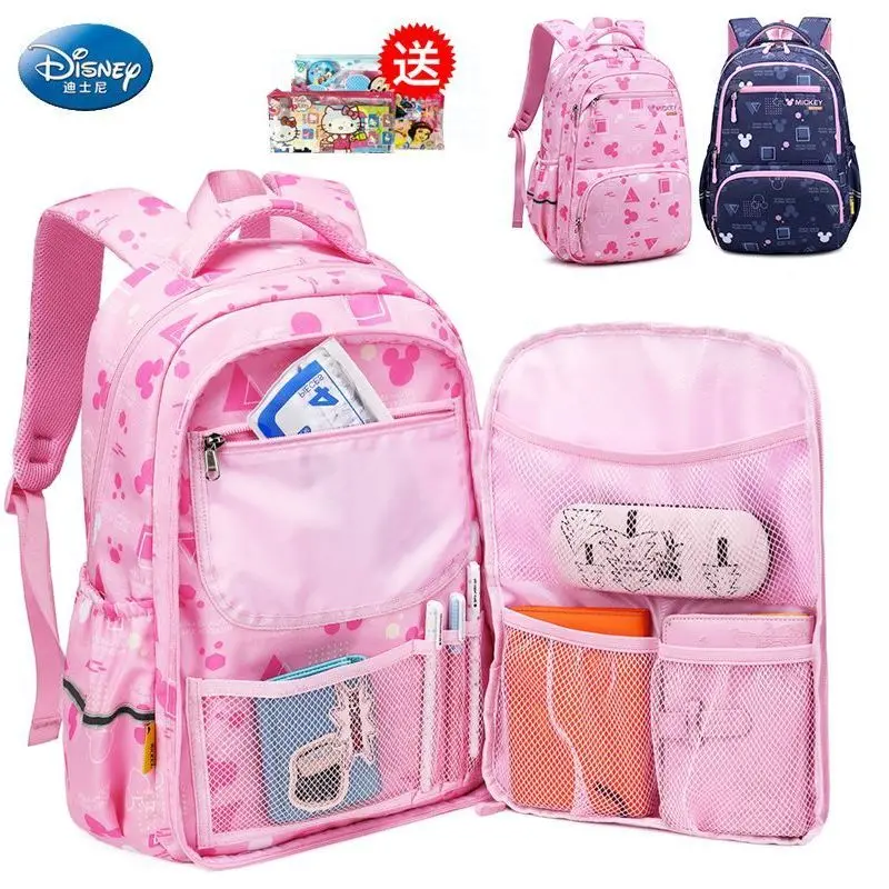 Disney schoolbag primary school students from grade one, two three to grade six five girls' load reduction and spine protection