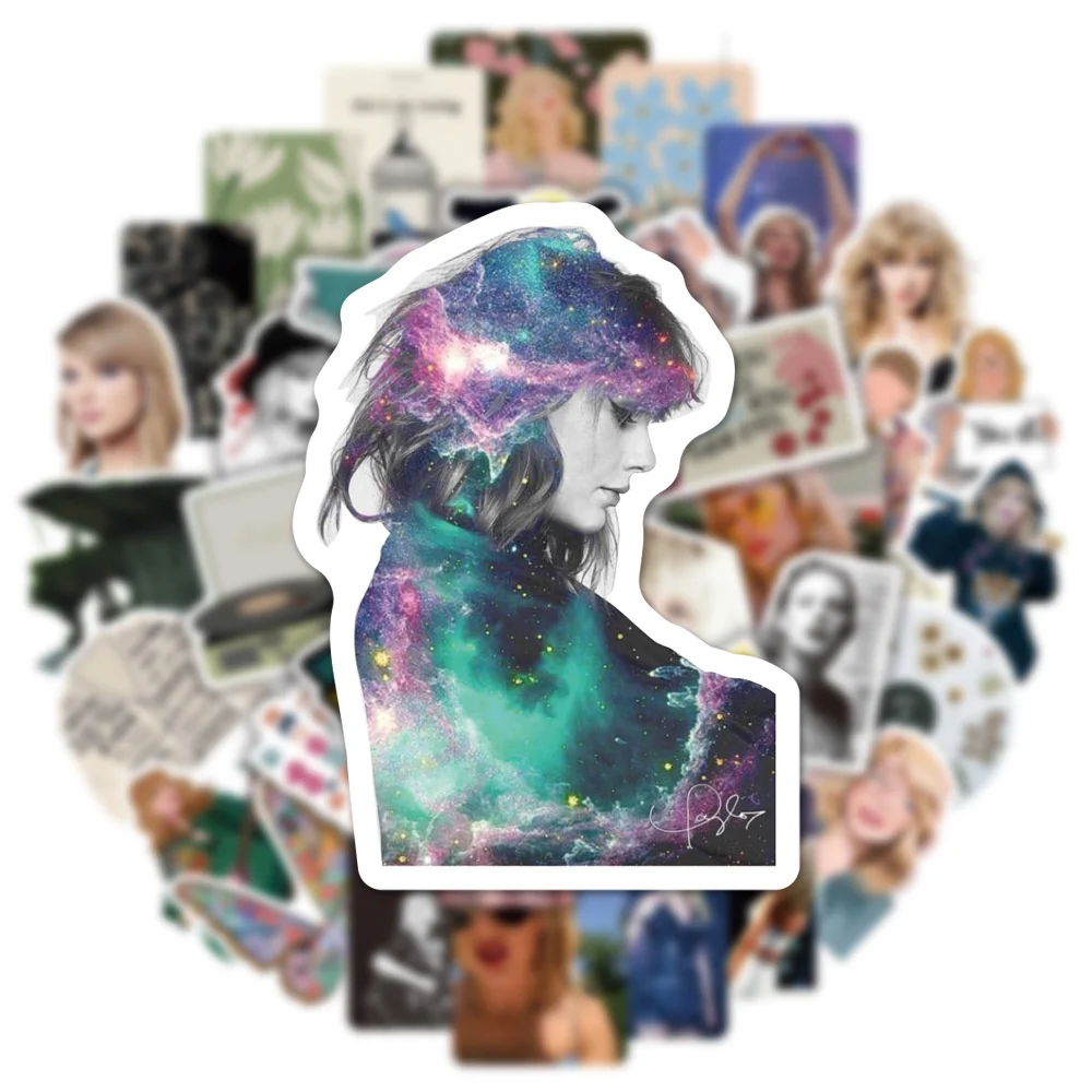 

50pcs Folklore Evermore Taylor Stickers Guitar Suitcase Phone Case Sticker DIY Journaling Supplies Vintage Journal Accessories