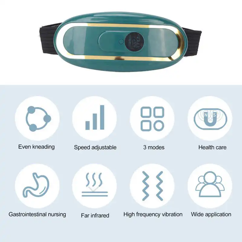 Electric Heated Waist Belt Portable Size Promote Metabolism Massage Heating Bowel Movement High Frequency Vibration |