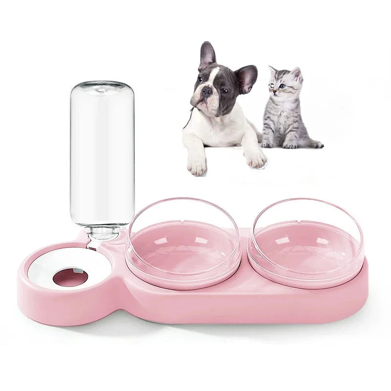 

Pet Small Dogs Cats Double Bowls Food Water Feeder Container Dispenser For Dogs Cats Drinking Puppy Feeding Supplies Accessories
