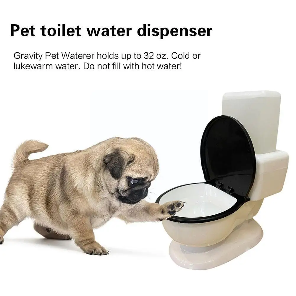 

Spoof Toilet Water Dispenser Shape Drinking Bowl Flow Feeding Automatic Water Pet Supplies Water Unplugged Artifact Q4t1