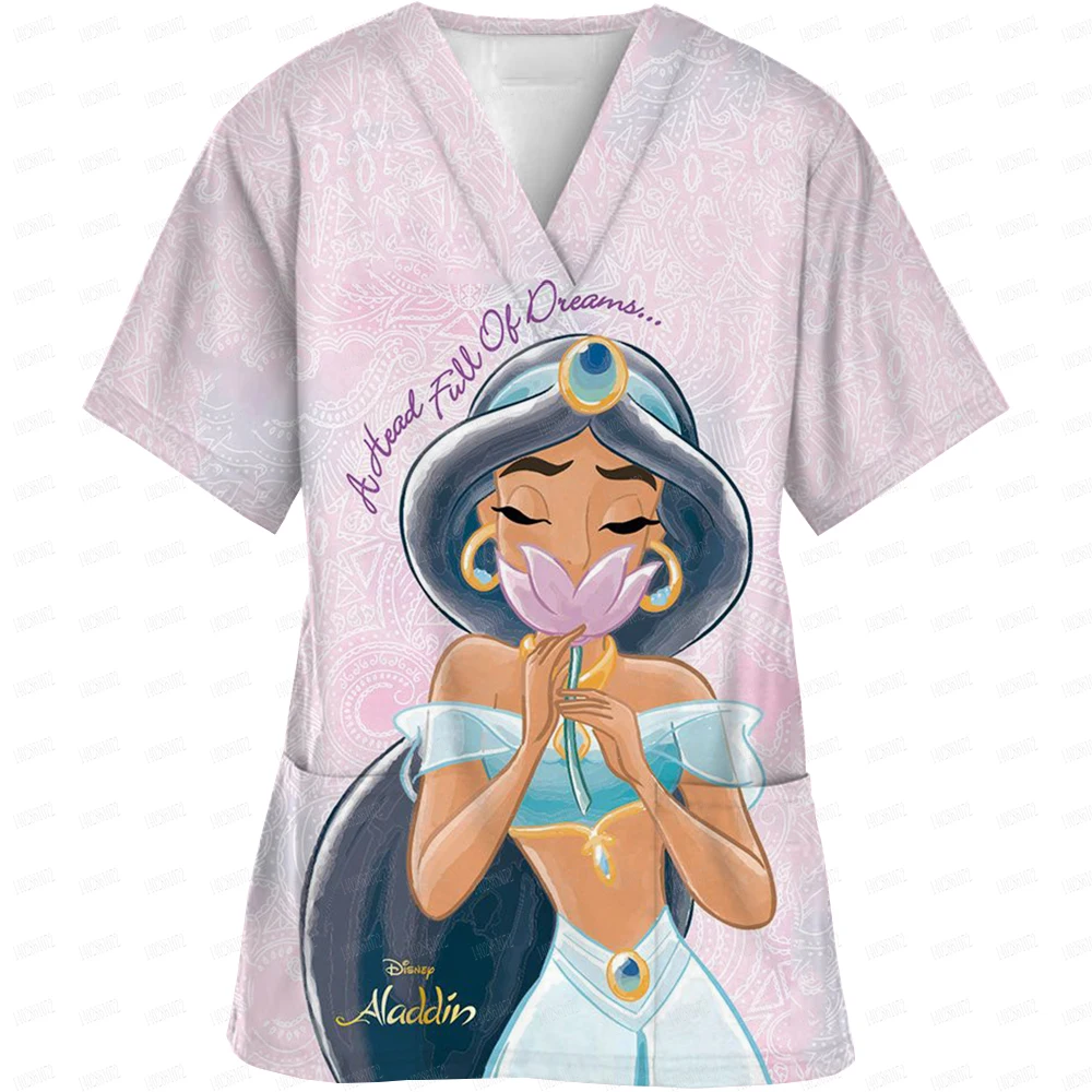 Высококачественная футболка с принтом принцессы Диснея медицинская униформа