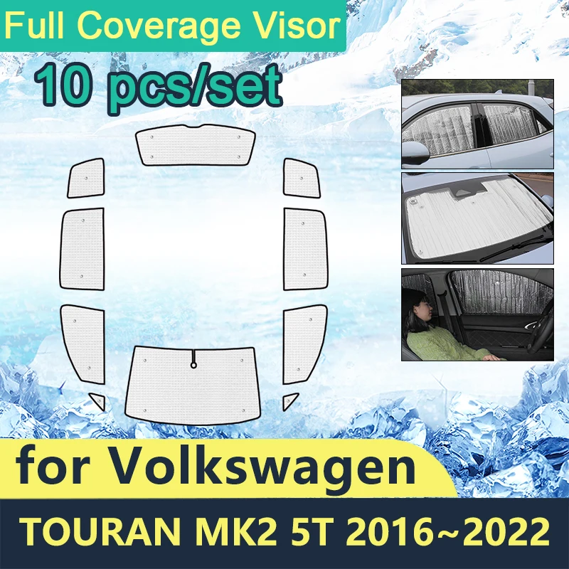 

Full Coverage Sunshades For VW Volkswagen Touran MK2 5T 2022 2020 2019 2018 2017 2016 Car Windshields Accessories Protection