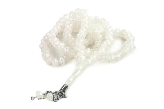 IQRAH Crystal Looking 99 lu Rosary Mevlüt Hajj Umrah Gift 10 pcs White