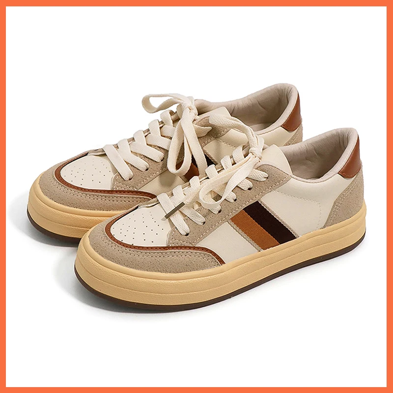 

Shoes For Women Spring 2022 New Fashion Mixed-Color Breathable Sneakers Retro Preppy Style High Quality Women's Vulcanize Shoes