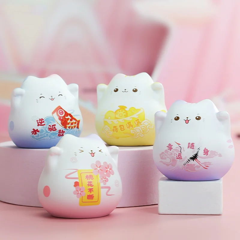 Креативная счастливая кошка искусственная полимерная кукла домашние поделки