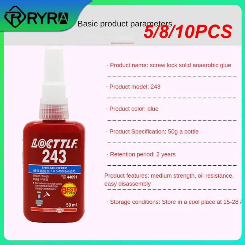 

5/8/10PCS Locking Adhesive Screw Locking Agent 50ml Anaerobic Adhesive Anti-slip Universal Thread Seal Lock Glue