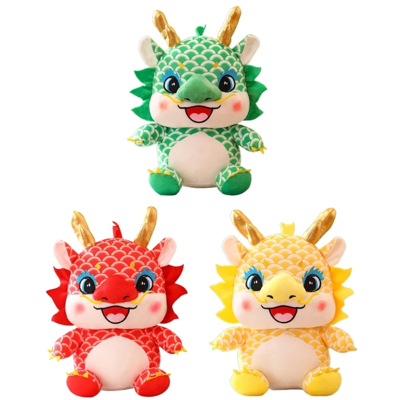 

Плюшевая игрушка, китайская новогодняя кукла зодиака, дракона, мягкая подушка, домашний декор, милая игрушка для сна для девочек