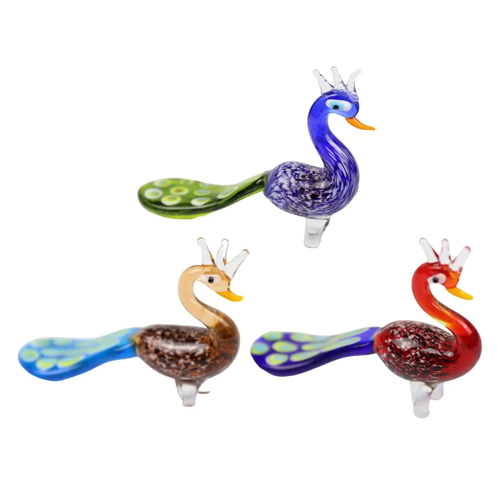 

Стеклянные павлины, подарок на новоселье, гладкие линии, нежные, ручная роспись, художественное ремесло, реалистичные глаза, милые, водонепр...