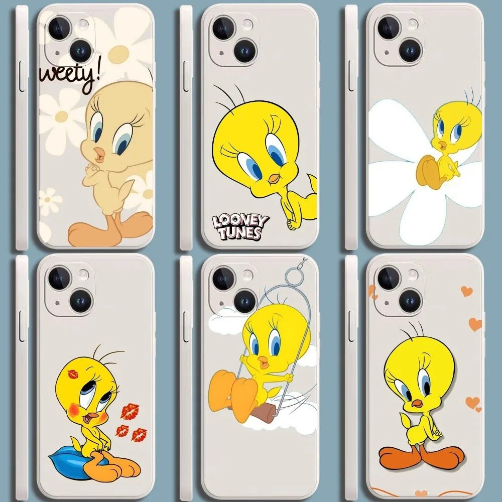 Cartoon-T-TweetyS-B-BirdS Phone Case For Iphone 11 13 14 Pro Max X Xr Xs Se2020 12mini White Cover