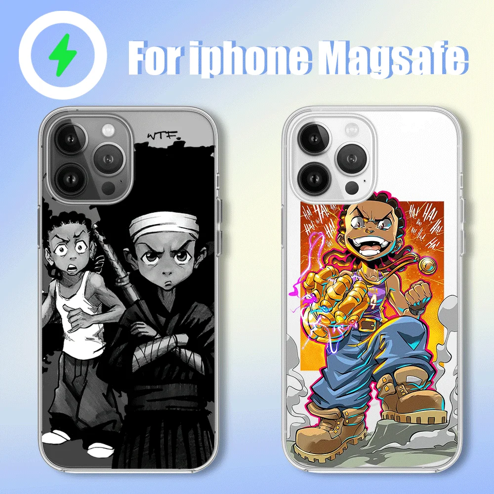 Чехол для телефона с рисунком Boondocks iPhone 12 11 13 14 15 16 Max Pro Plus магнитный беспроводной