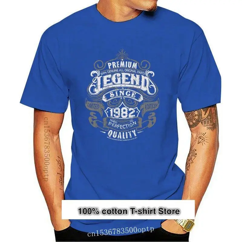 

Camiseta de algodón para hombre, prenda de vestir, de alta calidad, con estampado de Legend Since 1982, para 36 años