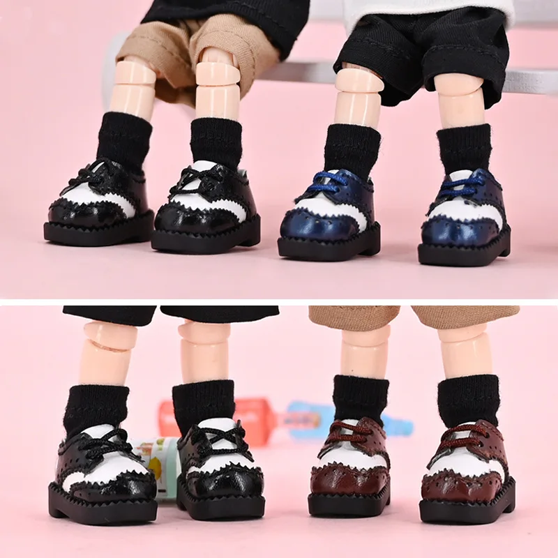 

Ob11 Leather Casual Color Matching British Style Uniform Shoes Doll Accessories For Penny, Ymy, Obitsu 11,Molly, Gsc,1/12 Doll