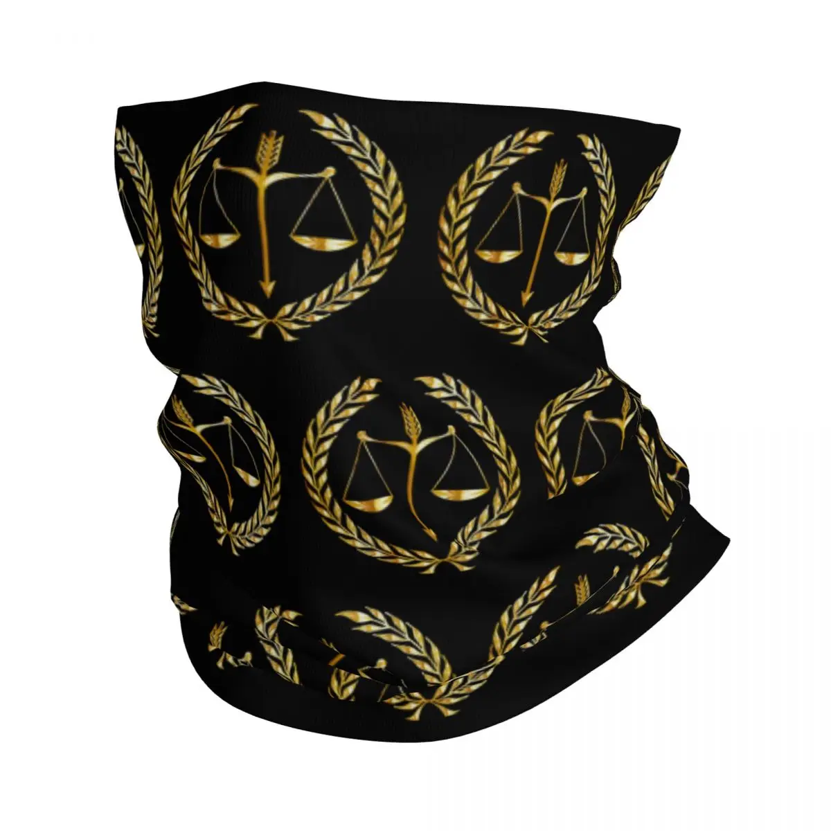 

Law Golden Scales Of Justice Bandana Neck Gaiter for Hiking Camping Women Men Wrap Scarf Lawyer Legal Party Gift Headband Warmer