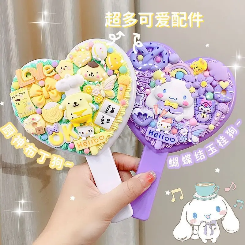

Sanrio Cinnamoroll Pompompurin Hello Kitty ручное мини-зеркало для спа-салона компактное зеркало для макияжа ресниц ручное кавайное