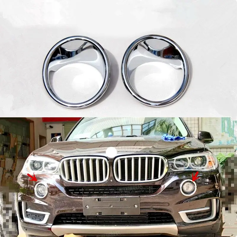 

Abs Chrome Car Front Fog lamp cover Fog light Bezel Trim For BMW X5 F15 2013 2014 2015 2pcs/set