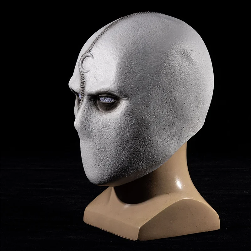 1 шт. маска на Костюм Рыцаря Луны латексный серый светодиодный шлем все лицо