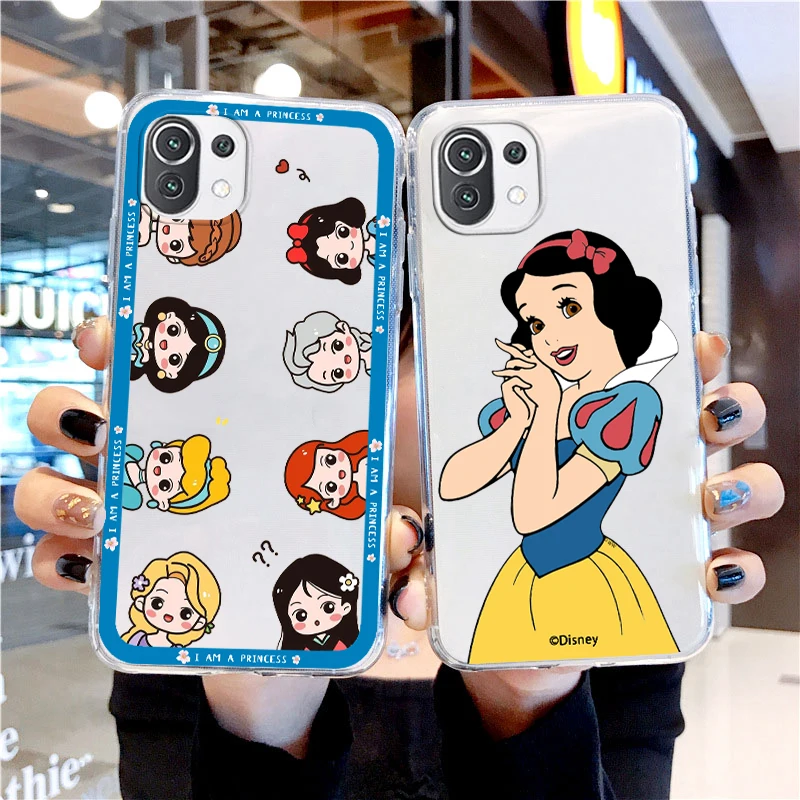 

Princess Disney Cartoon Girl For Xiaomi 13 Lite 12T 12S 12 11 Ultra 11T 10T 9 Pro 5G Transparent Phone Case Cover