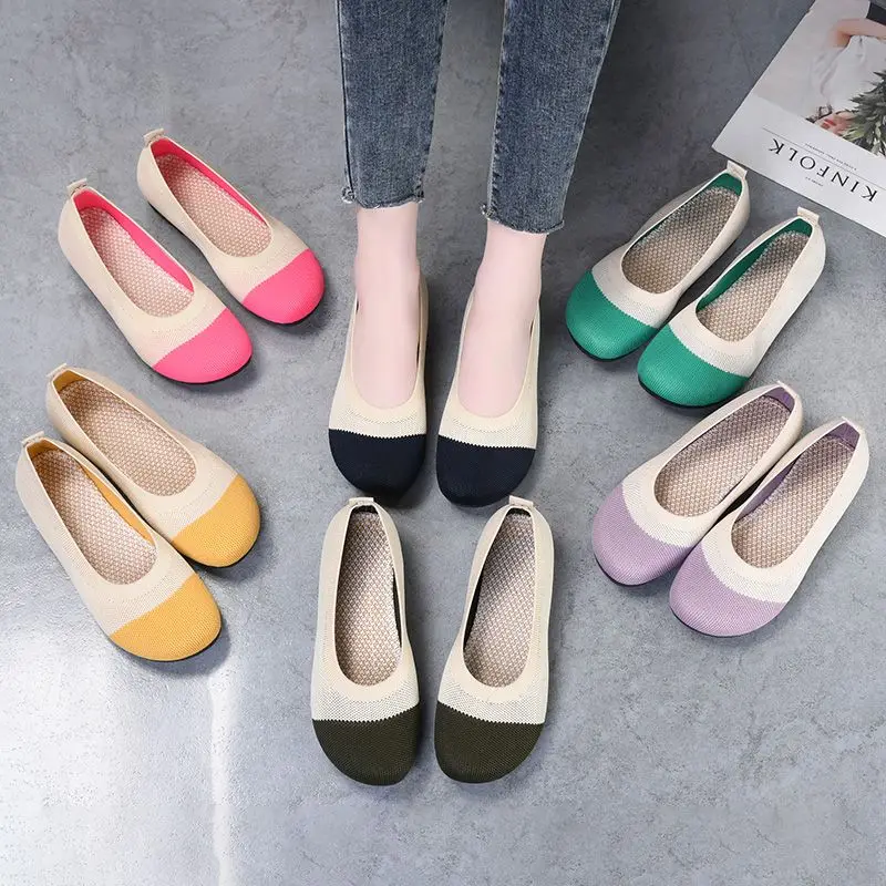 slip on sneakers women newest shoes ladies dense knit loafers summer breathable womens deck boat shoes woman washable work flats