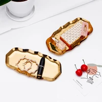 1pcs stainless steel big wave jewelry tray cosmetics jewelry plate home storage tray metal tray tea tray snack dessert plate
