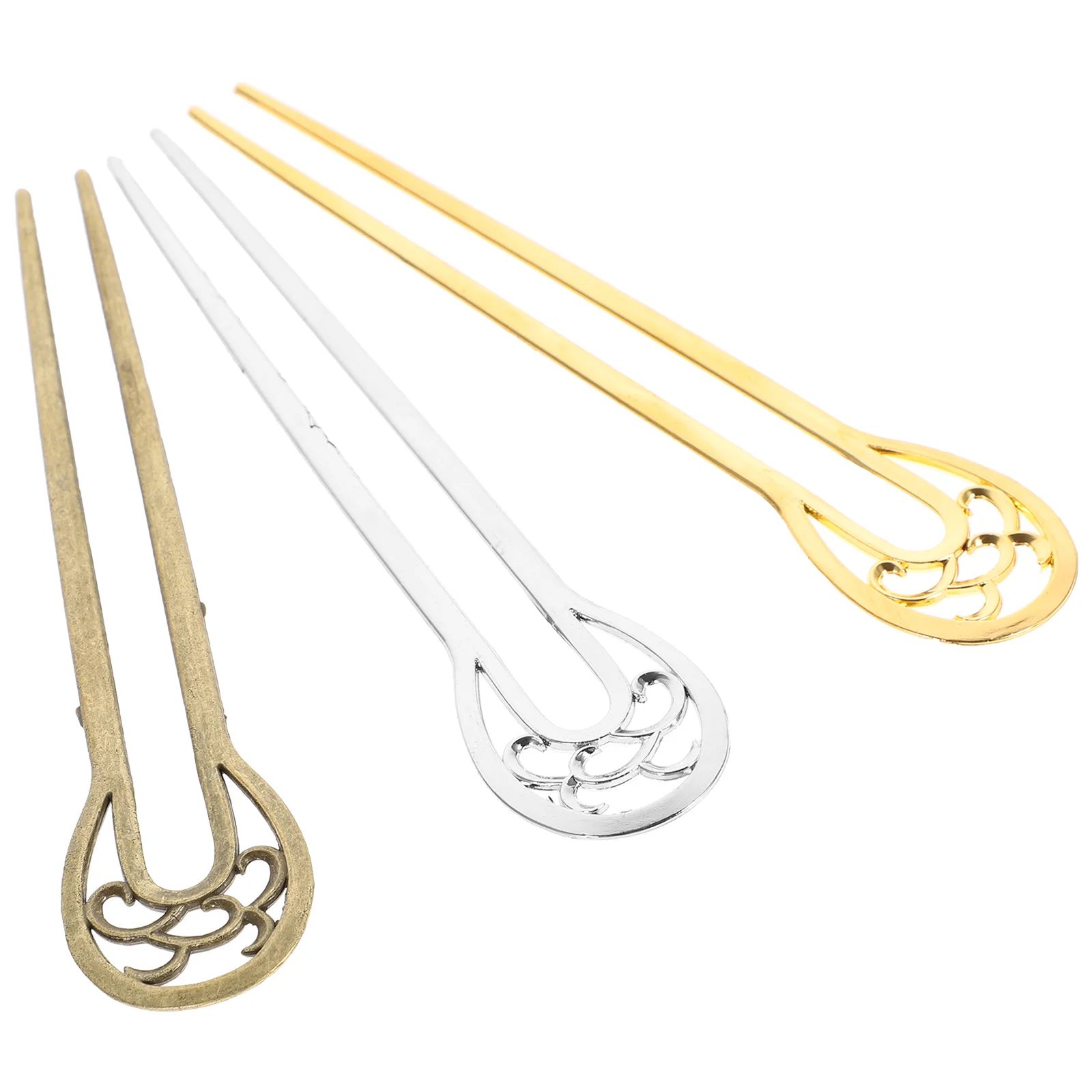 

3pcs Hair Clips Alloy Hair Hair Fork U- Shaped Hair Clip U Shaped Hair Chopsticks u Shaped Hair Fork