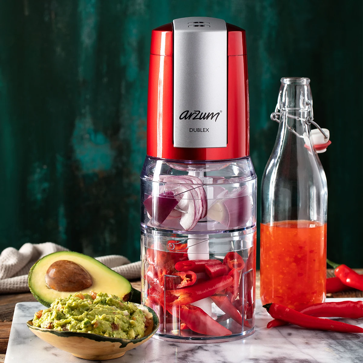 arzum duplex twin beam chopper electric kitchen appliances automatic double deck stainless steel chopping knives free global shipping