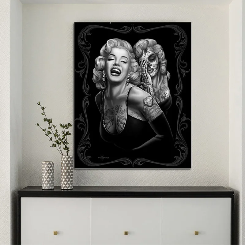 

Sexy Tattoo Girl Canvas Poster and Prints Abstract Painting Wall Art Modern Pictures Wall Chart Bedroom Living Room Office Decor