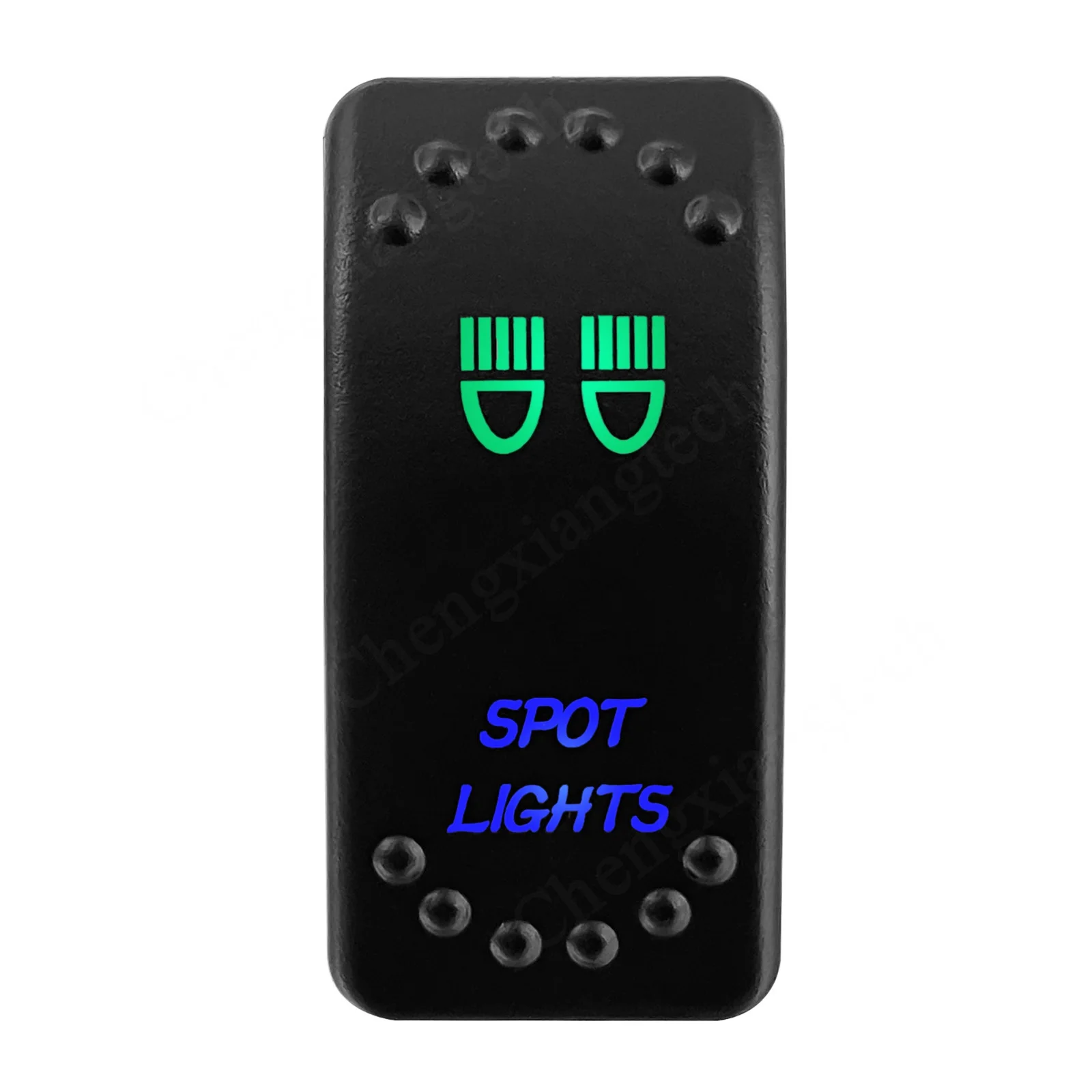 

SPOT LIGHTS Green & Blue Led Light Rocker Switch 5Pins SPST ON/OFF 12V 24V For Marine Boat Car Truck Bus Waterproof