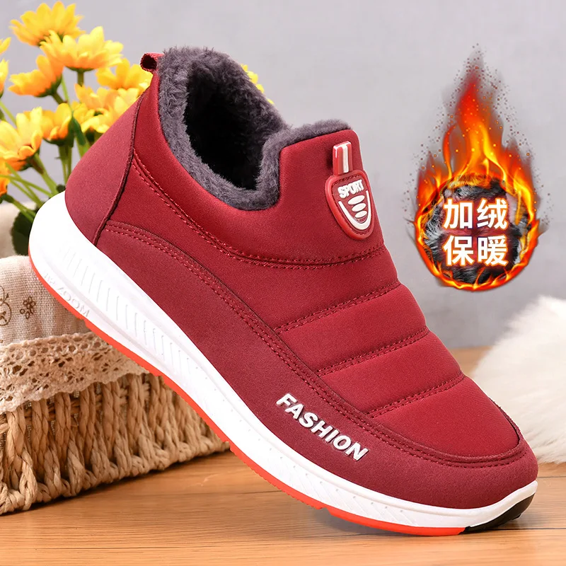 

Winter Women Snow Boots Plush Warm Non Slip Waterproof Ladies Flats Sneakers Casual Slip on Female Ankle Botas Mujer Clearance