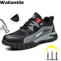 waliantile non slip safety shoes sneakers for men steel toe construction work shoes indestructible puncture proof work footwear