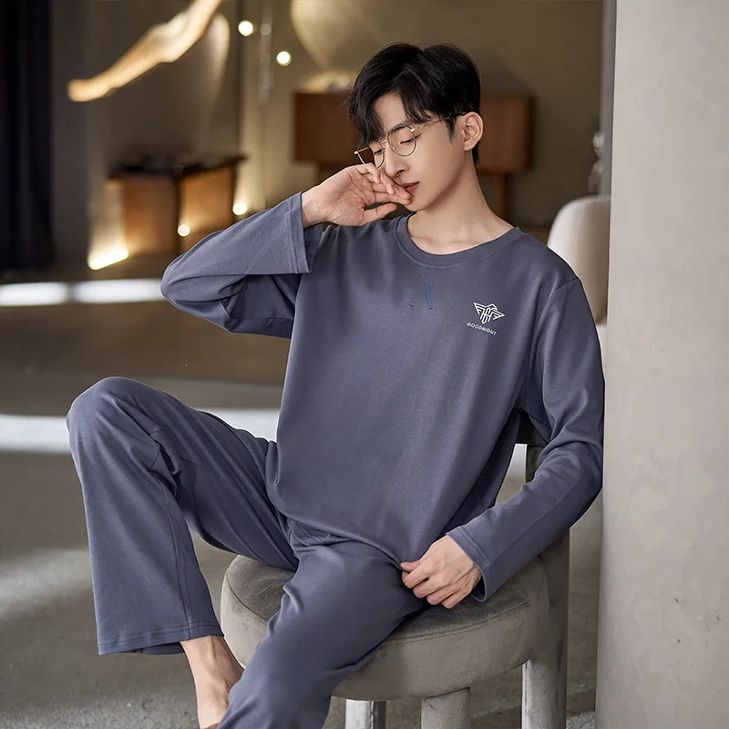 Lounge Wear Men's Winter Pajamas Sets Room Home Clothes Homewear Comfortable For Using  Quilted Long Sleeve Pajamas For Sleeping