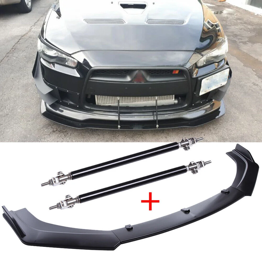 

Разветвитель переднего бампера для Mitsubishi Lancer 2002-2017 + стойки