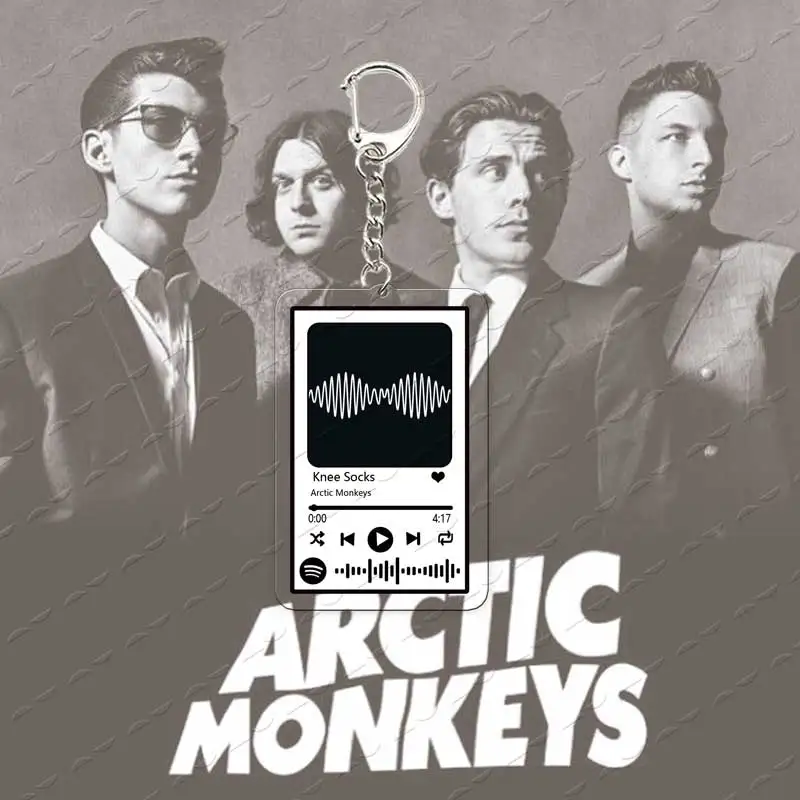 Фото Акриловый брелок Arctic Monkeys с текстом песни из альбома AM, музыкальный код, подвеска для сумки, подарок для фанатов, аксессуары №5