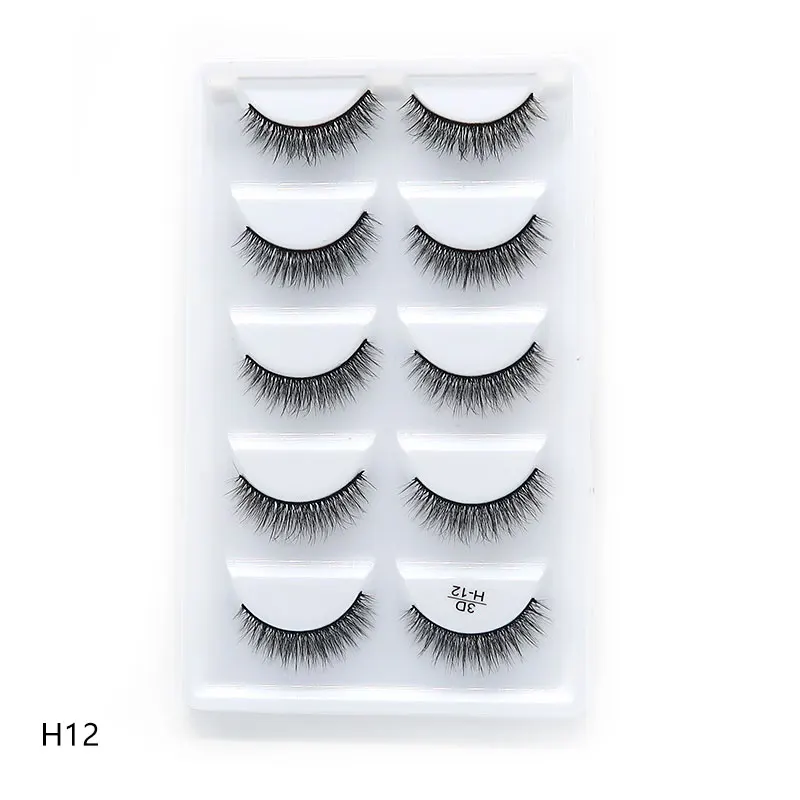 Flash Girl H12 series 20 style 5pairs/set 3D mink False EyeLashes 5 Pairs 3D Natural Long Fake Eyelashes