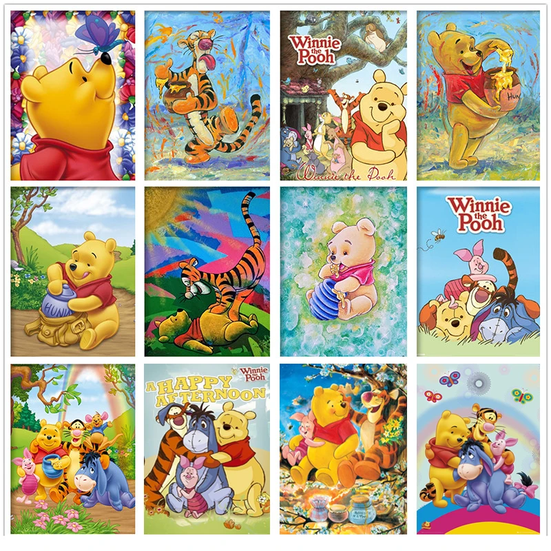 

Disney 5D DIY Winnie The Pooh Bambi Tigger Diamond Painting Cartoon Cross Stitch Rhinestone Full/Round Cross Stitch Kits Gift