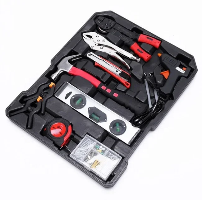 Luxano 18-częściowy zestaw narzędzi do wózków aluminiowych Deluxe kombinowany ręcznych naprawy samochodów