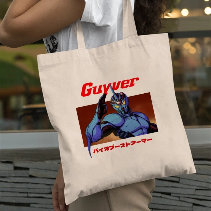 Женская Большая Повседневная Холщовая Сумка-тоут С Мультяшным Принтом Guyver Bio Booster