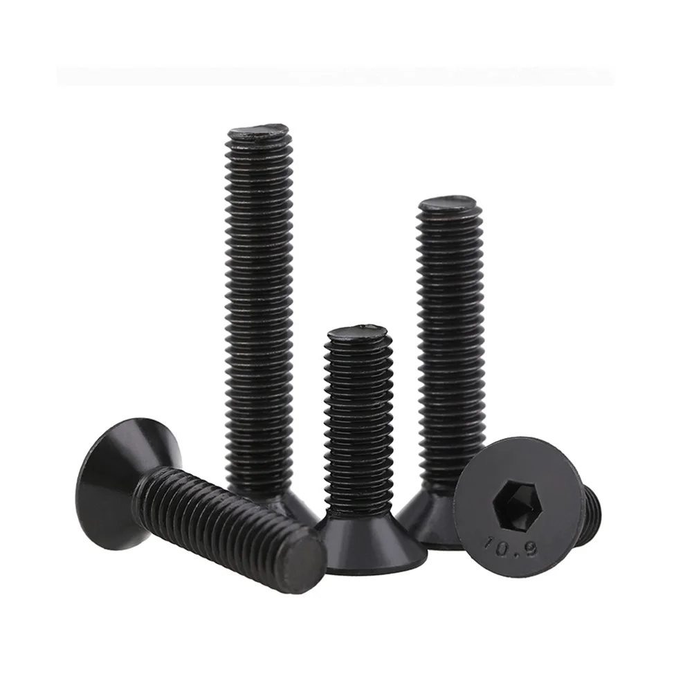 100-10 шт. винты с шестигранным углублением M1.6 M2 10 9 класс углеродистая сталь черная