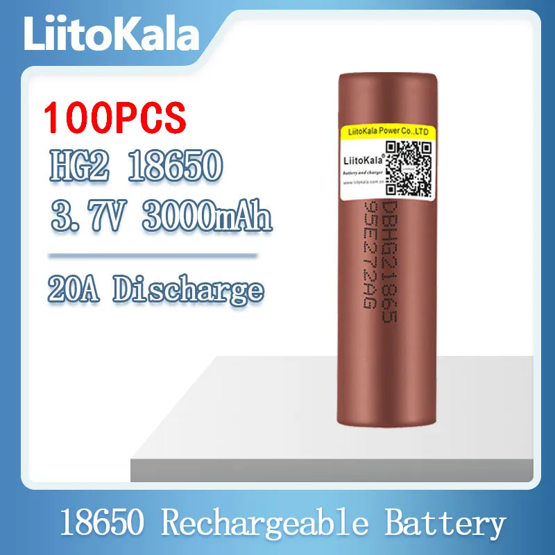 

Wholesale LiitoKala New 3.7v 18650 HG2 3000mAh Lithium Rechargeable Batteries Continuous Discharge 30A For Drone Power Tools