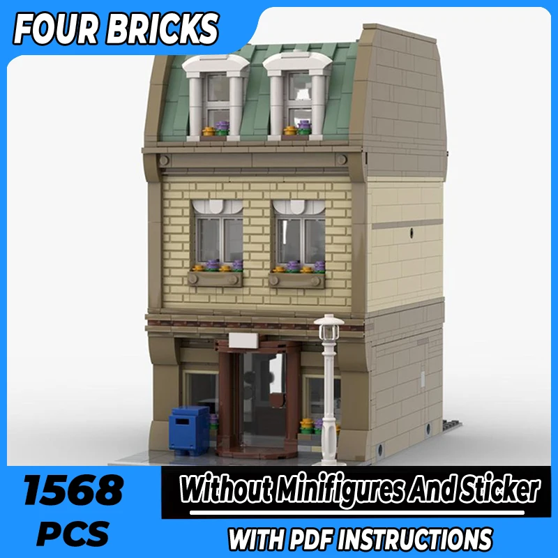 

Конструктор Moc, модель городского уличного вида, местное почтовое отделение, модульные блоки, подарки, игрушки для детей, Наборы для творчества