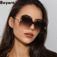 boyarn new large frame square sunglasses mens and womens fashion steampunk gradient sunglasses cross border street photog
