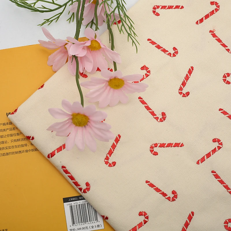 

130cm Width Nordic Wind Christmas Gift Embroidery Pillow Sofa Head Cushion Waist Pillow Canvas Bag DIY Cloth