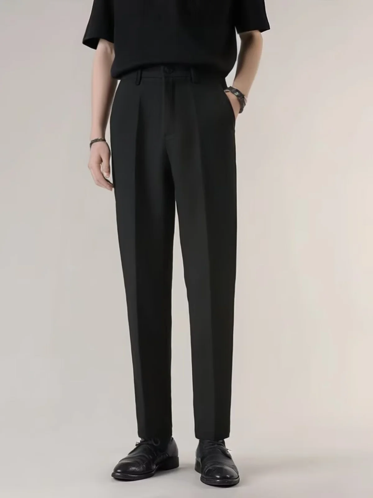 Высококачественные драпированные брюки без глажки мужские весенне-осенние