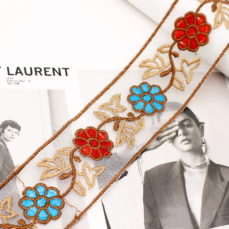 4 5 см широкая сетка с вышивкой цветочное кружево в этническом стиле одежда ретро