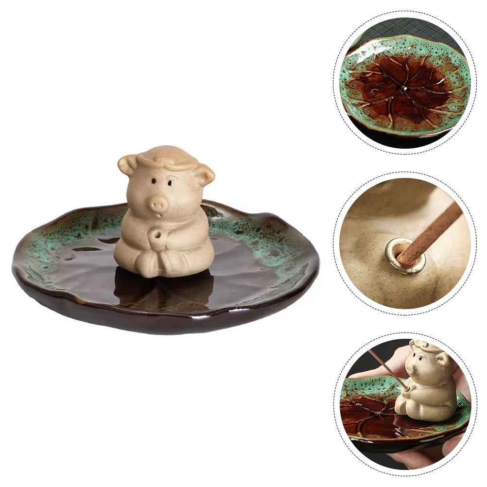 

Burner Holder Stick Ceramic Tray Decorative Censer Bowl Coil Stand Desktop Home Ornament Cone Aromatherapy Incensestick