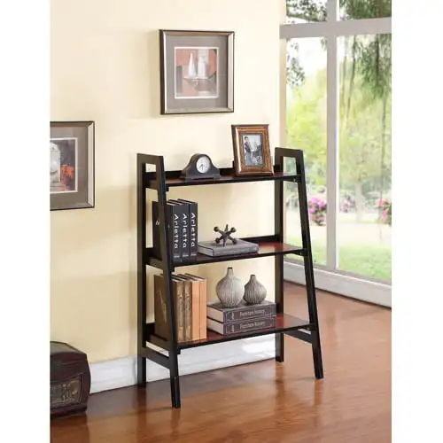 

Linon Camden 3-Shelf Bookcase, Black Cherry, 40 inches Tall Home Decor Display Stand Book Shelf
