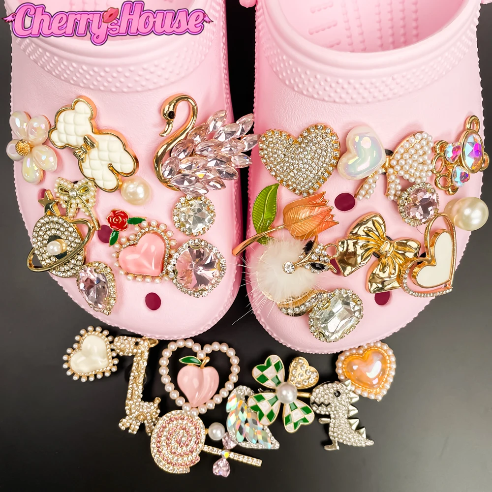 Single Sale Bling Shoe Charms for Croc Luxury Designer 1pcs Croc Accessories Metal Flower Bow Tie Shoe Decorations for Women Bag Single Sale Bling Shoe Charms for Croc Luxury Designer 1pcs Croc Accessories Metal Flower Bow Tie Shoe Decorations for Women Bag