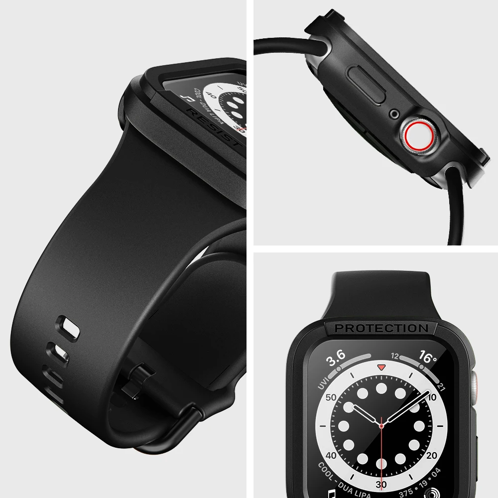 Silicone Watch Strap + Case for Apple Watch Band 40mm 44mm Sport Bracelet Case Bumper + Tempered film for iWatch series 6 se 5 4